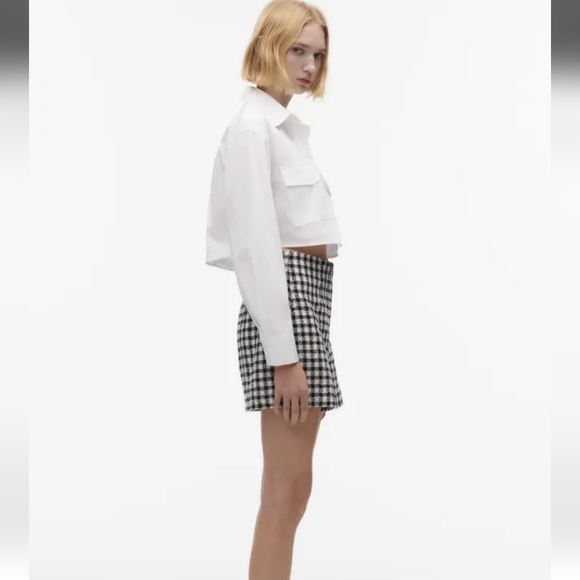 NWT Zara Houndstooth High Waist Shorts, Size M - Picture 4 of 10